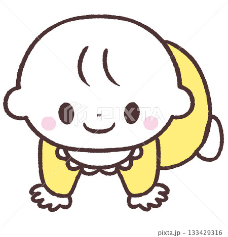 四つん這いの赤ちゃんのイラスト 133429316