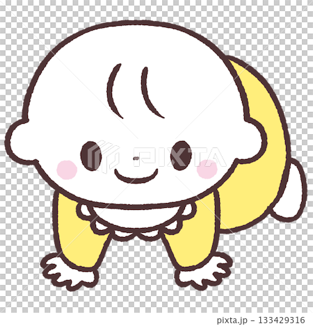 四つん這いの赤ちゃんのイラスト 133429316