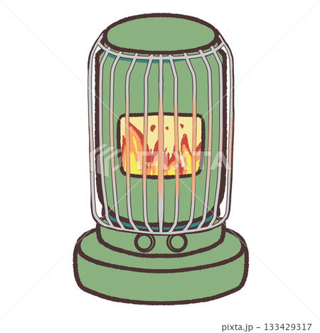 縦型ストーブの手描きイラスト 133429317