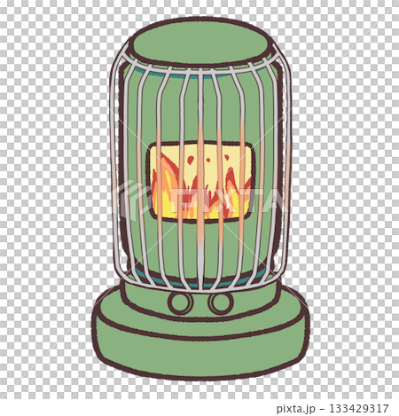 縦型ストーブの手描きイラスト 133429317