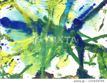 カラフルな絵の具が飛び散る抽象アート 06 133429744
