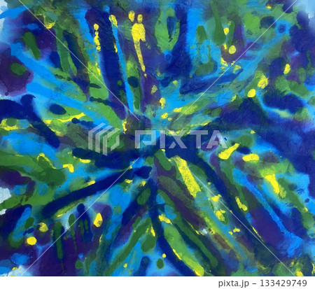 カラフルな絵の具が飛び散る抽象アート 08 133429749
