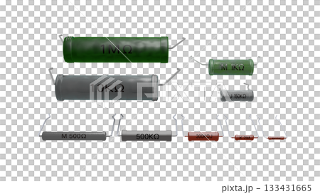 Retro electronic components series (a collection of resistors used in the Showa era) PNG image 133431665