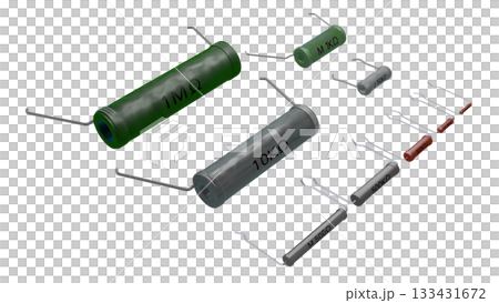Retro electronic components series (a collection of resistors used in the Showa era) PNG image 133431672