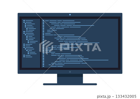 Computer software coding vector concept. Programming coding script java, digital program code on monitor screen. Vector illustration. 133432005