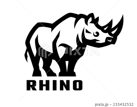 Wild rhinoceros logo. 133432532