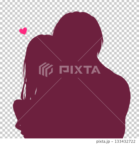 一男一女赤身裸體，披散著頭髮，擁抱在一起，形成剪影。 133432722