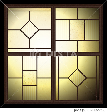 レトロな窓に明かりが灯る 133432787