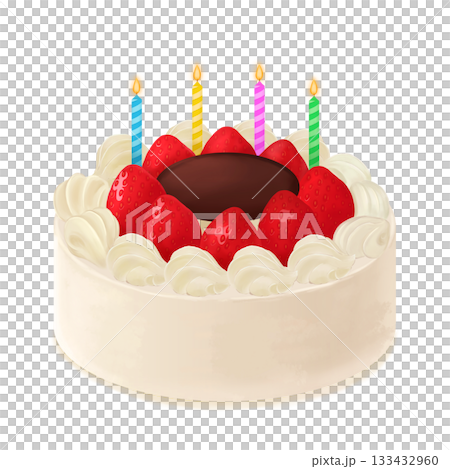Birthday cake with strawberries Birthday cake with strawberries 133432960
