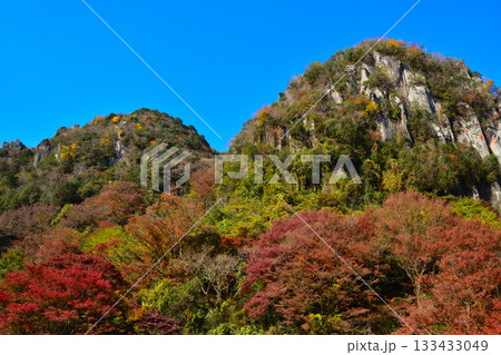 秋　深耶馬渓　一目八景　群猿山　夫婦岩 133433049