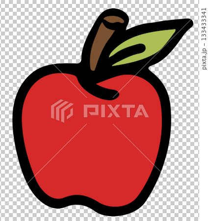 Hand drawn illustration of apple for healthy snack, protein, fruit, food, running competition, marathon, race, people, diet, exercise, sport, lifestyle, grocery shopping, supermarket, breakfast, lunch 133433341