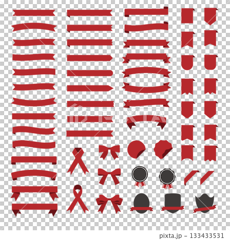様々なリボンイラスト素材セット 133433531