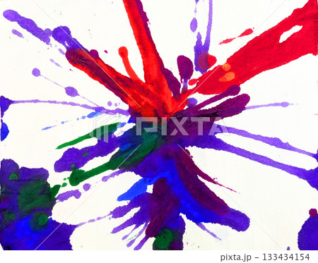 カラフルな絵の具が飛び散る抽象アート 13 133434154