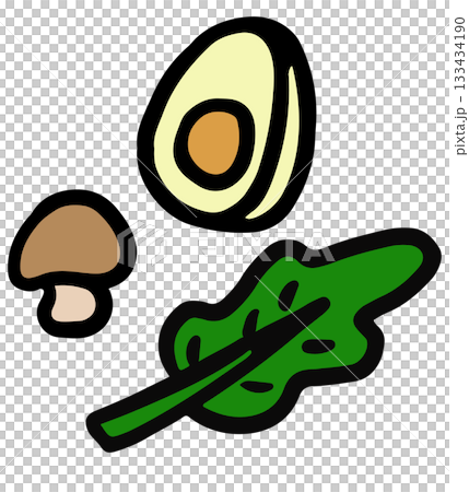 Cute hand drawn illustration of vegetables, mushroom, egg for healthy food, cafe, restaurant, appetiser, cook book, breakfast and brunch, light lunch, menu, recipe stickers, nature, garden, plants Cute hand drawn illustration of vegetables, mushroom, egg for healthy food, cafe, restaurant, appetiser, cook book, breakfast and brunch, light lunch, menu, recipe stickers, nature, garden, plants 133434190