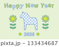 パッチワーク風の年賀状デザイン 133434687
