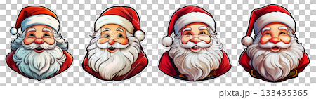 Cartoon Character of Smiling Santa Claus Isolated on Transparent - Generative Ai 133435365