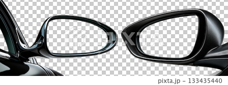 Close-up of a Side Rear-view Mirror of a Car Isolated on Transparent Background - Generative Ai 133435440