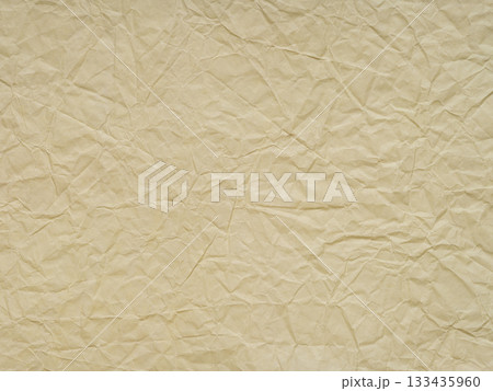 Beige crumpled paper texture. Blank soft page pattern for winter season Christmas festival card, new year designs decoration, background concepts, text, lettering, wall screen saver or other art work. 133435960