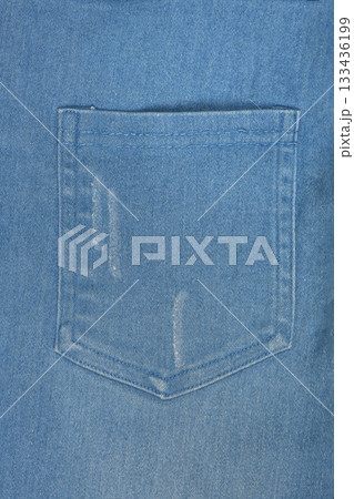 Close-up Pocket of a denim shirt. Close-up Pocket of a denim shirt. 133436199