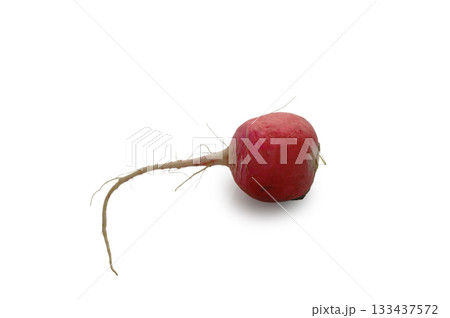 Red radish without tops isolated on white 133437572