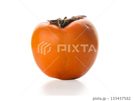 Persimmon with soft shadow on white background 133437582