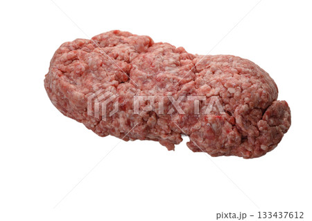 Piece of meat mince on white background 133437612