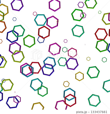 Seamless pattern hexagon confetti. Color birthday party consept. Seamless pattern hexagon confetti. Color birthday party consept. 133437881