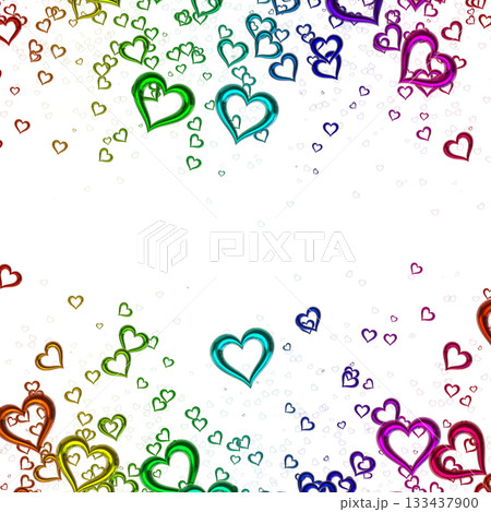 Seamless pattern heart confetti. Color valentine day consept. 133437900