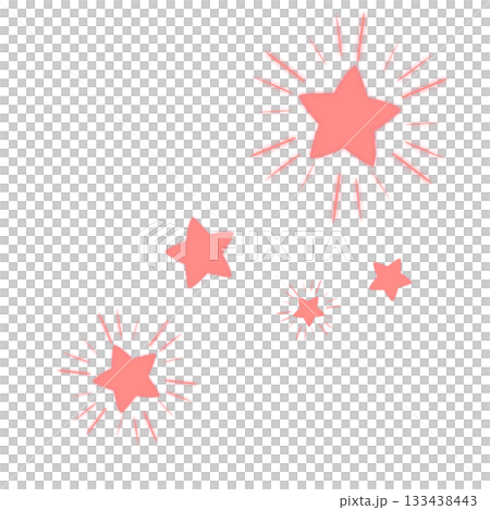 ピンク色のキラキラ光る星 ピンク色のキラキラ光る星 133438443