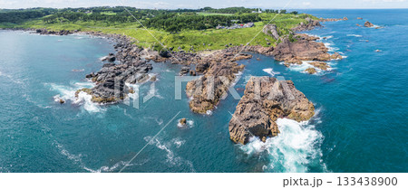空撮「青森県」種差海岸空撮 夏 空撮「青森県」種差海岸空撮 夏 133438900