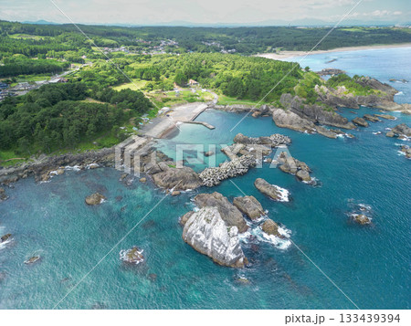 空撮「青森県」種差海岸空撮　夏 133439394