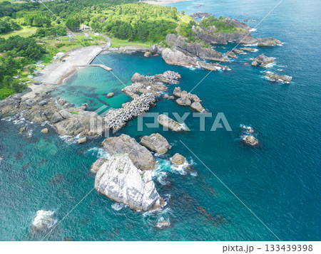 空撮「青森県」種差海岸空撮 夏 空撮「青森県」種差海岸空撮 夏 133439398
