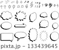 手書き　吹き出し　アイコン　セット 133439645