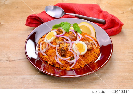 インド料理のビリヤニ。マトン・ビリヤニ。世界三大炊き込みご飯。 133440334