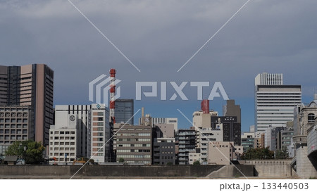 築地 隅田川から見る高層ビル群　撮影用背景 133440503