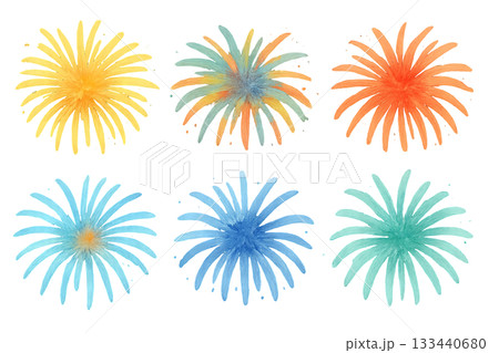 Png watercolor set of colorful fireworks in various colors isolated on transparent background. concept of festive celebration, explosive art, and vibrant holiday decor. Png watercolor set of colorful fireworks in various colors isolated on transparent background. concept of festive celebration, explosive art, and vibrant holiday decor. 133440680