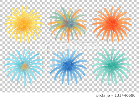 Png watercolor set of colorful fireworks in various colors isolated on transparent background. concept of festive celebration, explosive art, and vibrant holiday decor. Png watercolor set of colorful fireworks in various colors isolated on transparent background. concept of festive celebration, explosive art, and vibrant holiday decor. 133440680