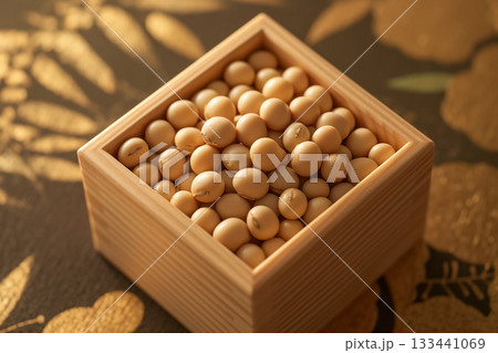 枡に入った大豆 133441069
