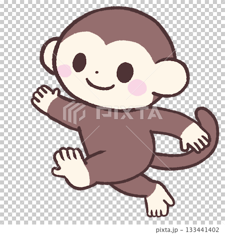 走るサルのイラスト 133441402