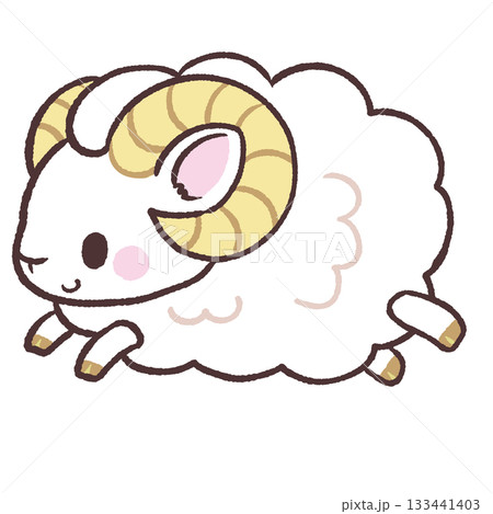 走る羊のイラスト 走る羊のイラスト 133441403
