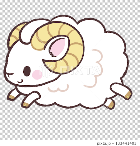 走る羊のイラスト 走る羊のイラスト 133441403