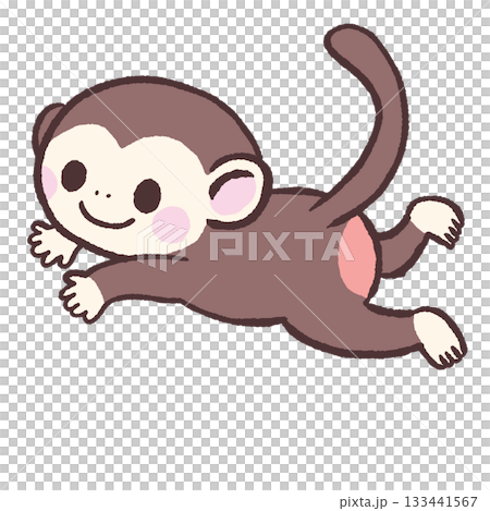 4本足で走るサルのイラスト 133441567