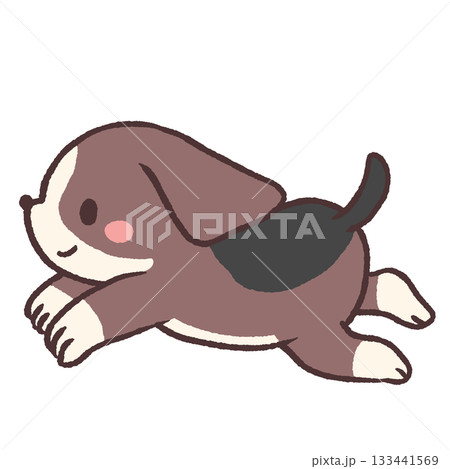 走るビーグル犬のイラスト 走るビーグル犬のイラスト 133441569