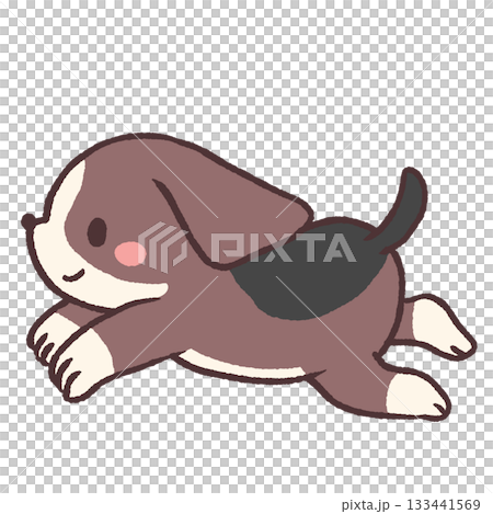 走るビーグル犬のイラスト 走るビーグル犬のイラスト 133441569