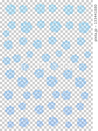 Paw print watercolor vertical pattern (blue) 133441880