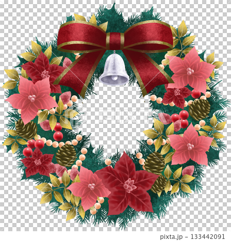 Gorgeous Christmas wreath illustration Gorgeous Christmas wreath illustration 133442091