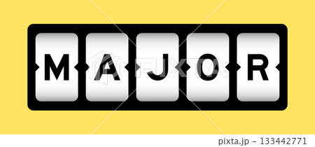 Black color in word major on slot banner with yellow color background 133442771