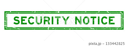 Grunge green security notice word square rubber seal stamp on whtie background Grunge green security notice word square rubber seal stamp on whtie background 133442825