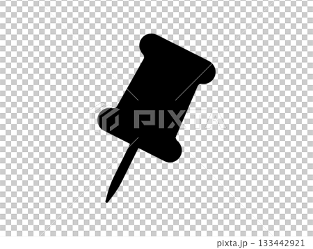 プッシュピンのアイコン　モノトーン 133442921