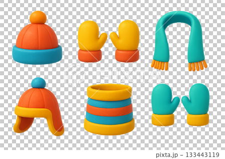 Png set of colorful children's winter clothing accessories on transparent background. concept of cozy mittens, warm hats, scarves for kids, winter fashion illustration. Png set of colorful children's winter clothing accessories on transparent background. concept of cozy mittens, warm hats, scarves for kids, winter fashion illustration. 133443119